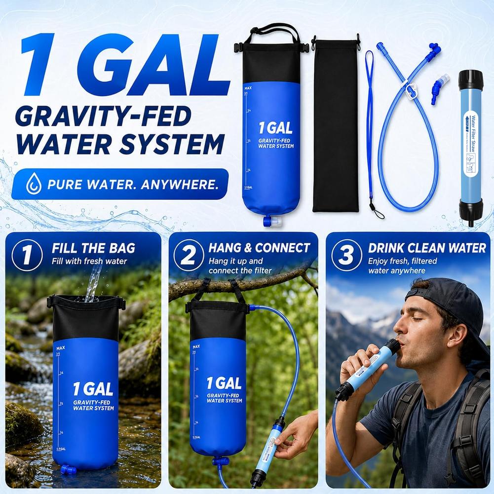 Water Purification Straw - 1 комплект фильтрующих пакетов для воды